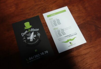 CARTE DE VISITE LIEGE BOGRAPHIK CREATION IMPRESSION DOM ET BLAISE