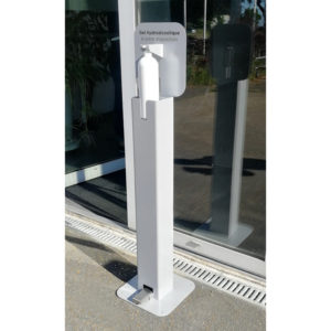 TOTEM DISTRIBUTEUR GEL HYDROALCOOLIQUE AVEC PÉDALE