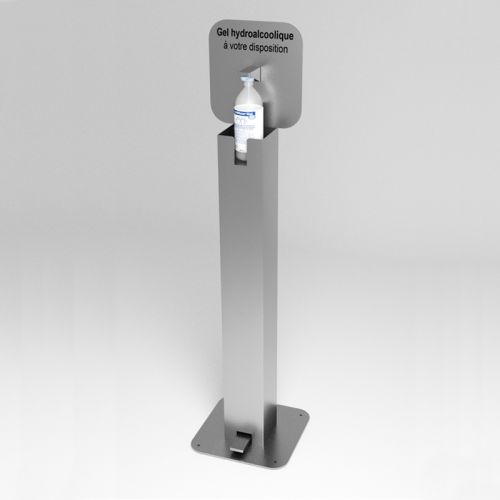 TOTEM DISTRIBUTEUR GEL HYDROALCOOLIQUE AVEC PÉDALE